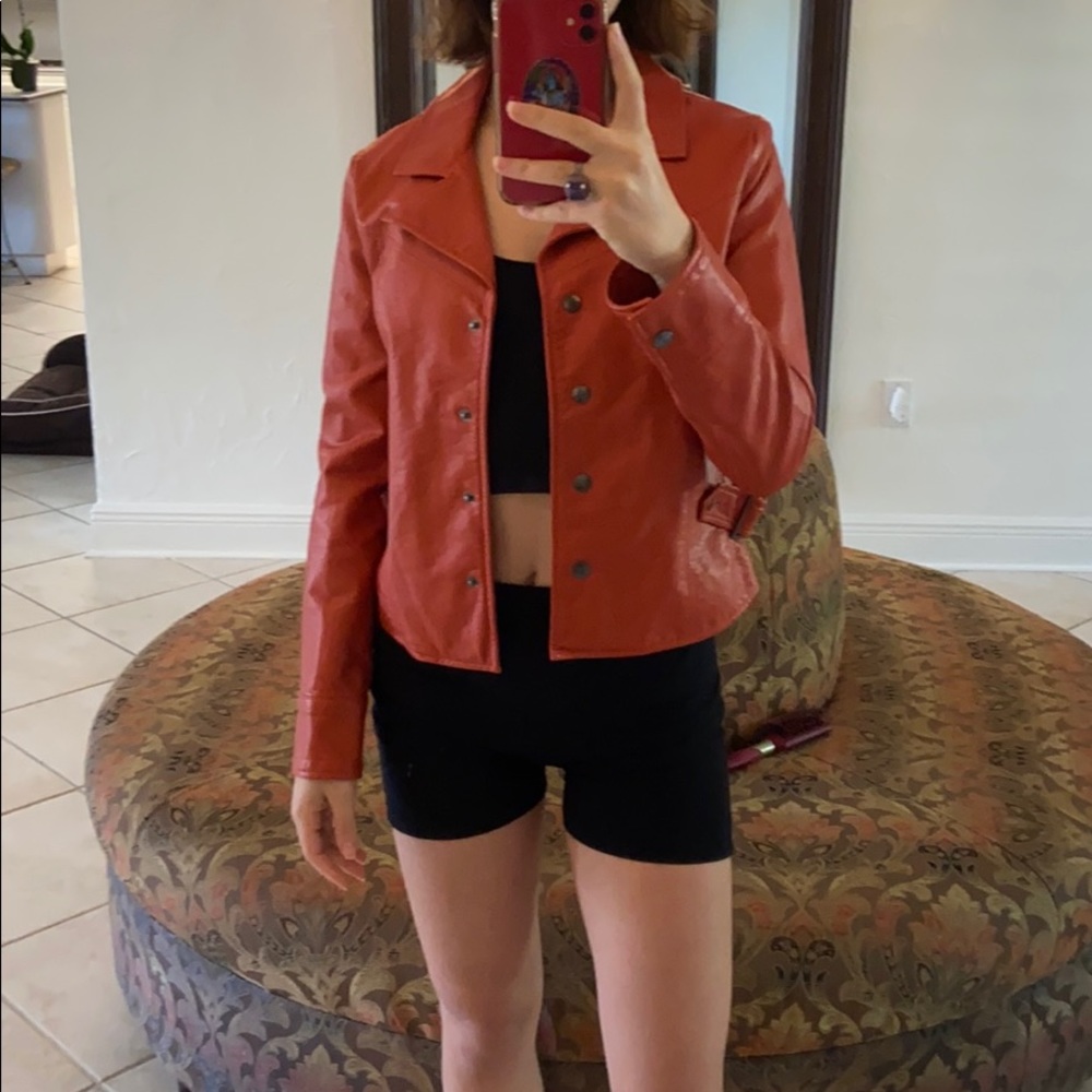 Urban red pleather jacket